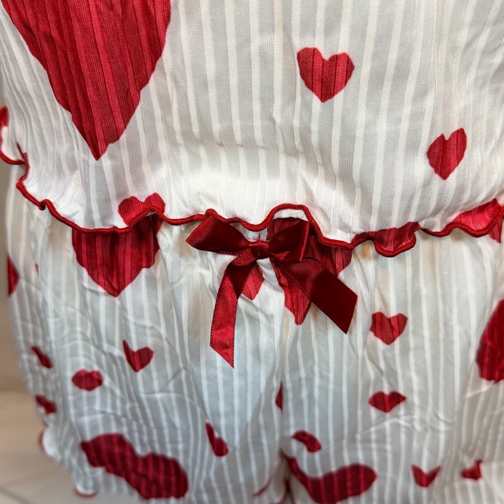 Sexy Heart Print Women's Pajama Set Size Large - Picture 5 of 6